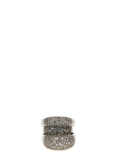 Shop Panconesi Blow Up Solar Crystal Ring In Silver
