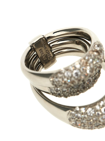 Panconesi Blow Up Solar Crystal Ring In Silver