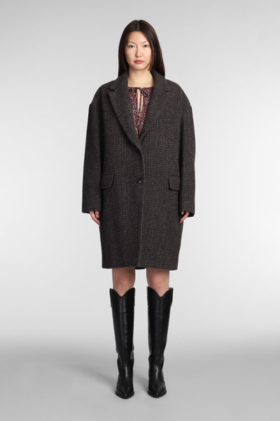 Shop Isabel Marant Étoile Limiza Coat In Brown Wool