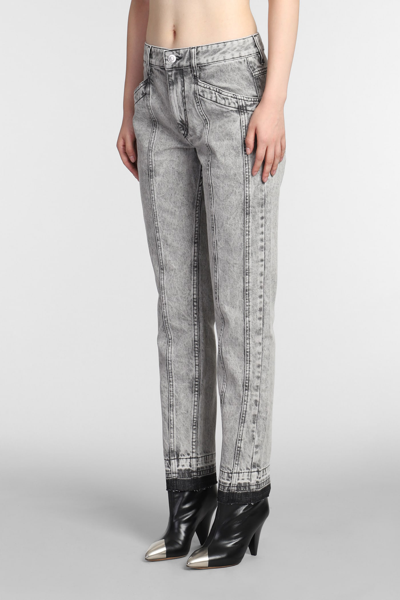 Shop Isabel Marant Étoile Sulanoa Jeans In Grey Cotton