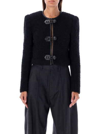 Shop Isabel Marant Gradilia Cropped Tweed Jacket In Black