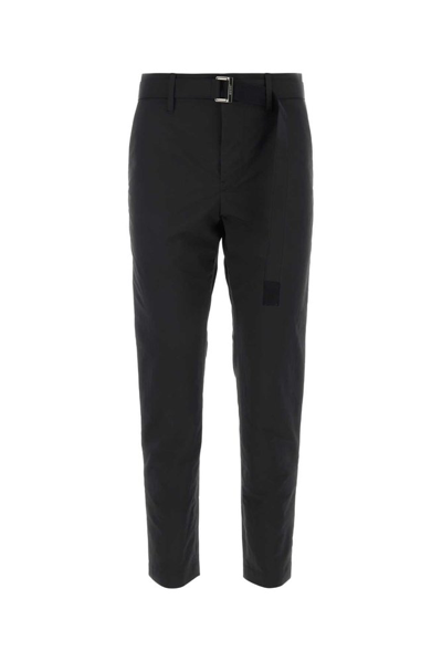Shop Sacai Straight Leg Tailored Trousers In Black