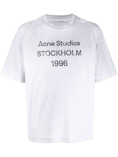 Shop Acne Studios Acne T-shirts And Polos In Pale Grey Melange