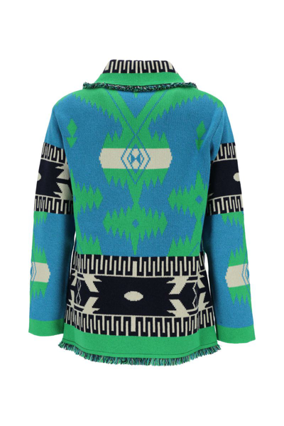Shop Alanui Sweaters In Blue Green Flas