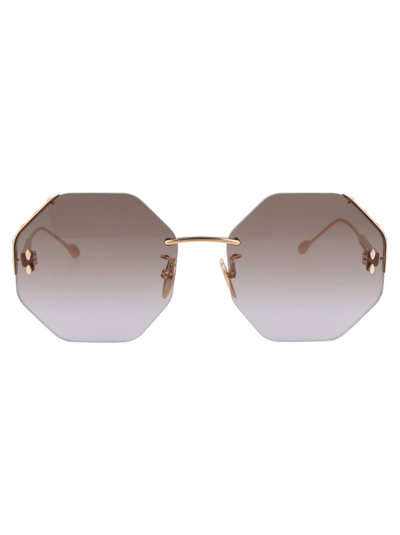 Shop Isabel Marant Polygonal Frame Sunglasses In Multi