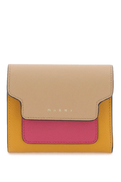 Shop Marni Panelled Logo Printed Wallet In Multi