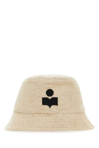 Shop Isabel Marant Logo Embroidered Bucket Hat In Beige