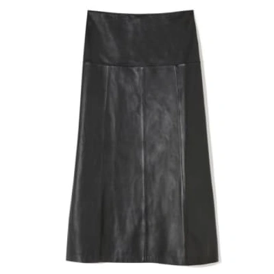 Shop Cefinn Black Leather Tiana  Skirt