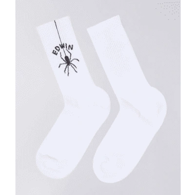 Shop Edwin White Spider Socks