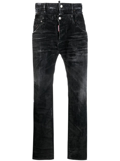 Dsquared2 Dsquared Black Stretch Denim Skater Jeans In Black