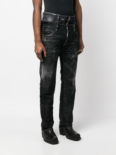 Dsquared2 Dsquared Black Stretch Denim Skater Jeans In Black