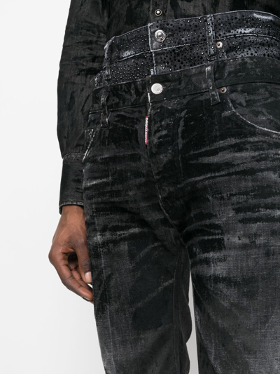 Dsquared2 Dsquared Black Stretch Denim Skater Jeans In Black