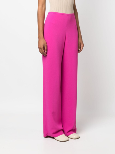 Shop Emporio Armani High-waisted Palazzo Pants In 粉色