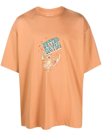 Shop Martine Rose Better Days-print Cotton T-shirt In 褐色
