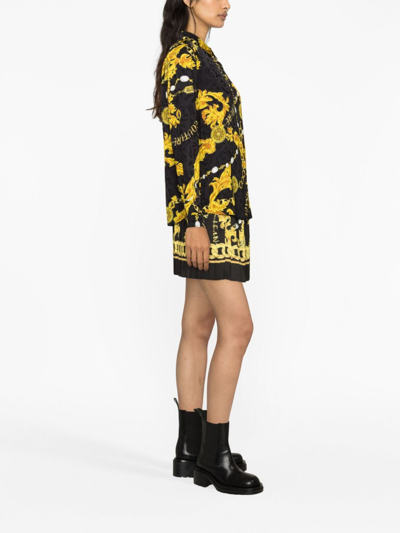 Versace Jeans Couture Logo Couture Print Blouse In Black