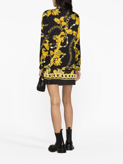 Versace Jeans Couture Logo Couture Print Blouse In Black