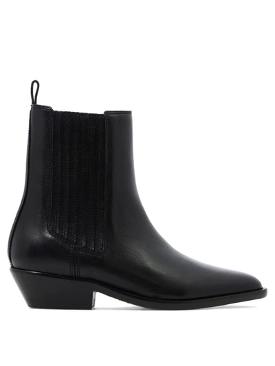 Shop Isabel Marant "delena" Ankle Boots In Black