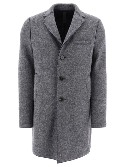 Shop Harris Wharf London "double" Single-breasted Coat In Grey