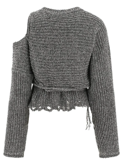 Shop Ottolinger "wrap Knit" Sweater In Grey