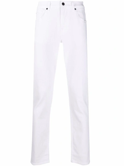 Shop 7 For All Mankind Skinny Trousers With Logo In White