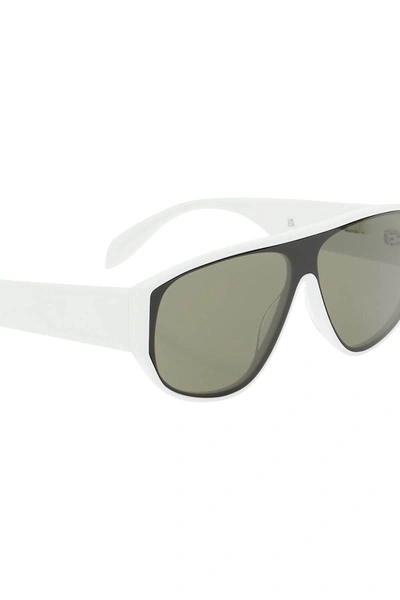Shop Alexander Mcqueen Graffiti Mask Sunglasses In White