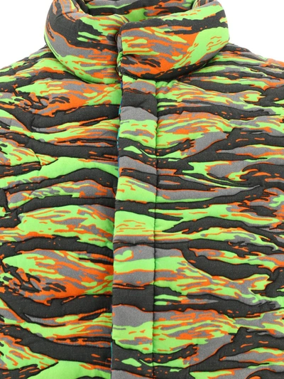 Shop Erl Camouflage Vest Jacket In Green