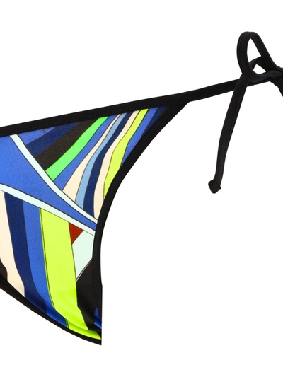 Shop Emilio Pucci Pucci Iride-print Bikini Briefs In Blue
