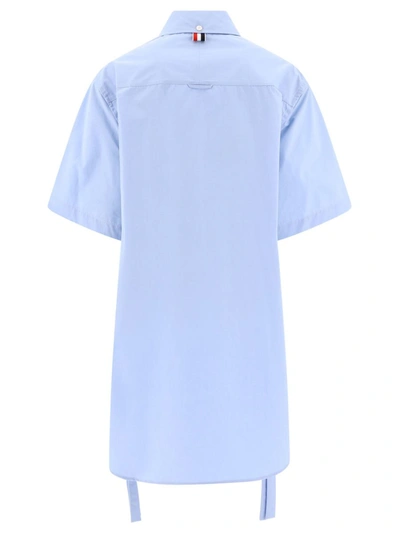 Shop Thom Browne Poplin Shirt Dress In Blue
