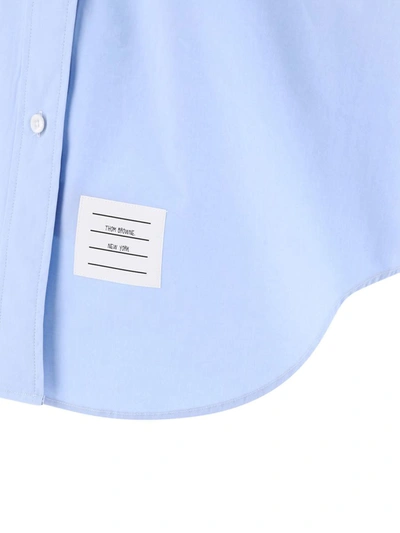 Shop Thom Browne Poplin Shirt Dress In Blue