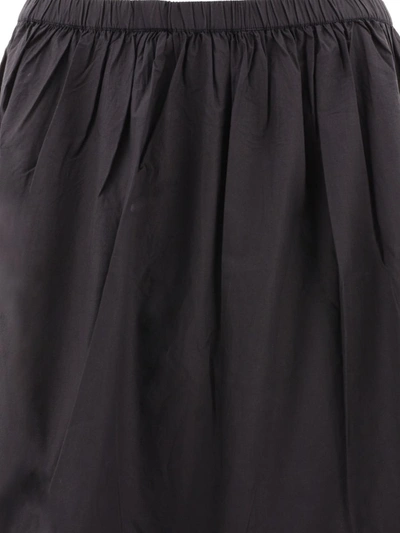 Shop Ganni Poplin Maxi Flounce Skirt In Black