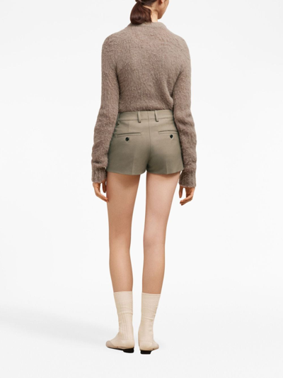 Shop Ami Alexandre Mattiussi Tailored-cut Wool Shorts In Neutrals