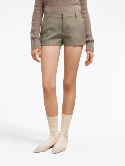 Shop Ami Alexandre Mattiussi Tailored-cut Wool Shorts In Neutrals