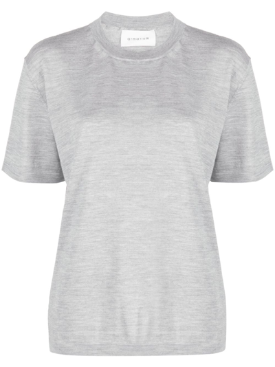 Shop Armarium Crew-neck Wool T-shirt In Grey