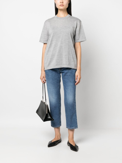 Shop Armarium Crew-neck Wool T-shirt In Grey