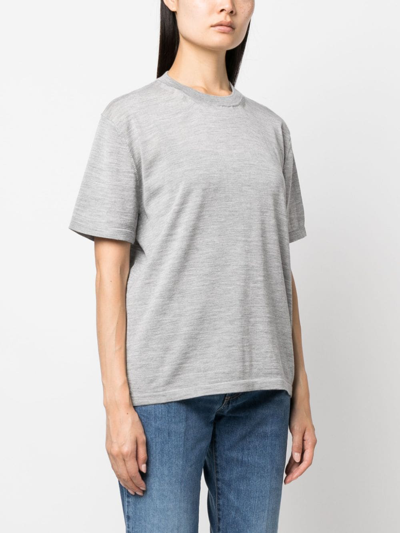 Shop Armarium Crew-neck Wool T-shirt In Grey