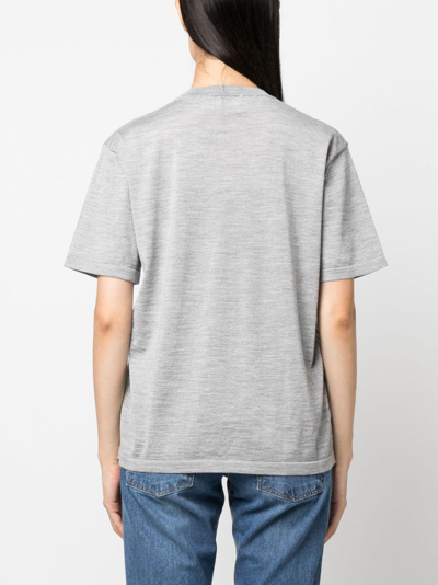 Shop Armarium Crew-neck Wool T-shirt In Grey
