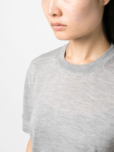 Shop Armarium Crew-neck Wool T-shirt In Grey