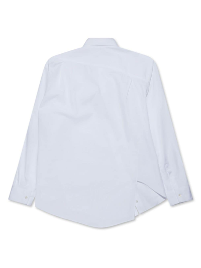 Shop Comme Des Garçons Shirt X Lacoste Logo-patch Asymmetric Shirt In White