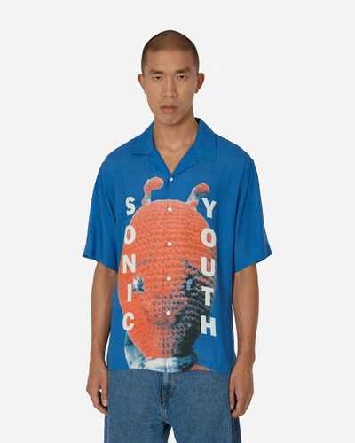 Shop Pleasures Sonic Youth Alien Camp Collar Shirt In Blue