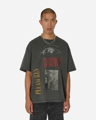 Shop Pleasures Sonic Youth Test Print T-shirt In Grey