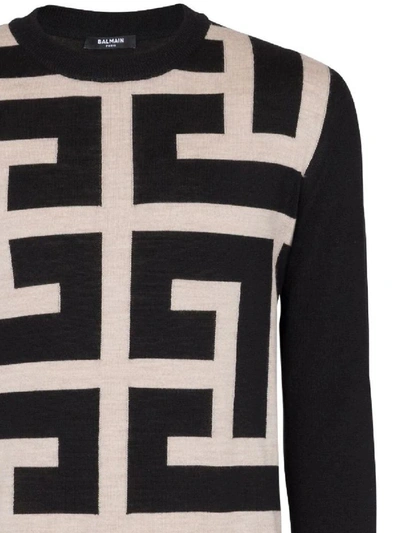 Shop Balmain Sweaters In Ivoire/noir