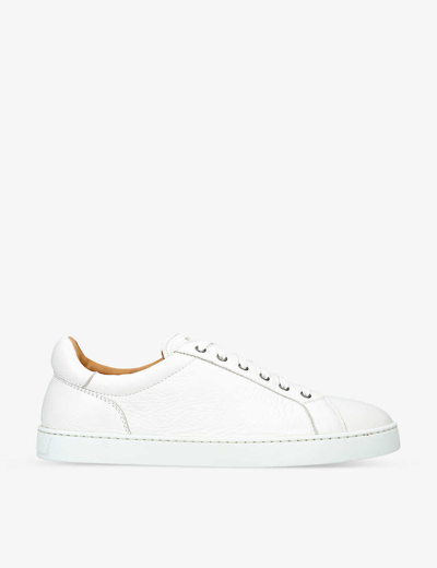 Shop Magnanni Costa Panelled Grained-leather Low-top Trainers In White