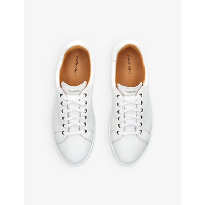 Shop Magnanni Costa Panelled Grained-leather Low-top Trainers In White
