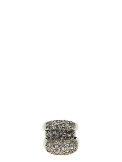 Shop Panconesi 'blow Up Solar Crystal' Ring In Silver