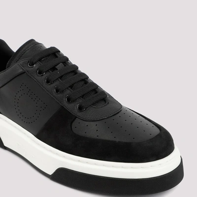 Shop Ferragamo Salvatore   Cassina Low Sneakers Shoes In Black