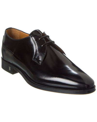 Shop Burberry Derby Leather Loafer In Black