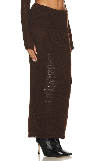 Nbd Reece Fold Over Maxi Skirt In Chocolate