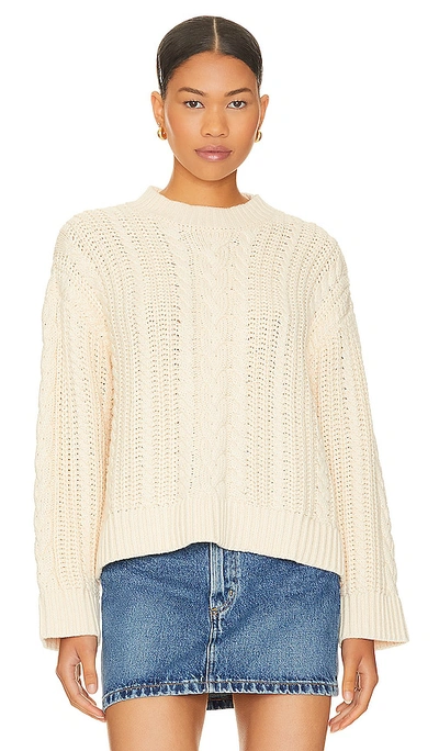 Shop Tularosa Dorinda Cable Sweater In Cream