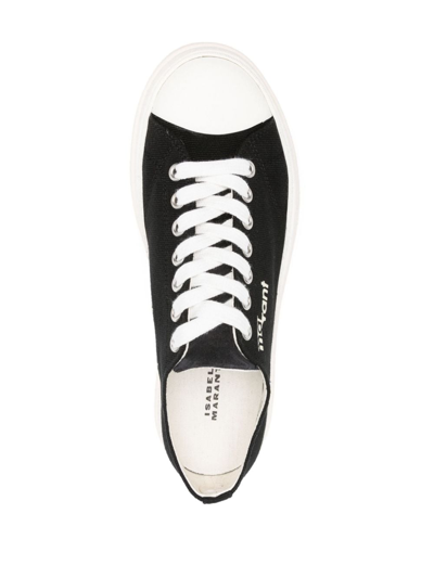 Shop Isabel Marant Logo-print Flatform Sneakers In Schwarz