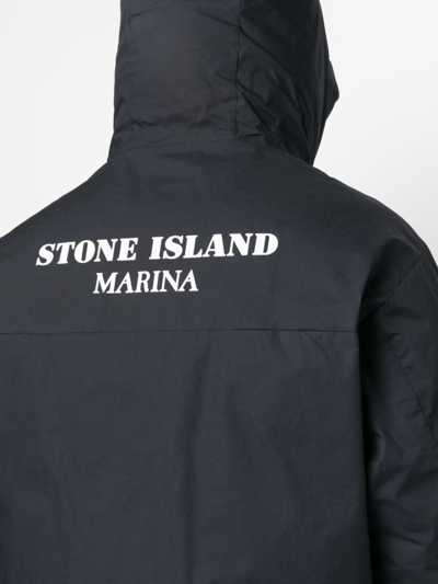 Shop Stone Island Marina Reflective Puffer Jacket In Blau